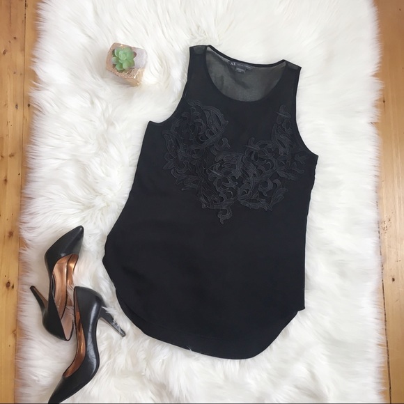 Black Lace Top by A/X Armani Exchange - Picture 2 of 7
